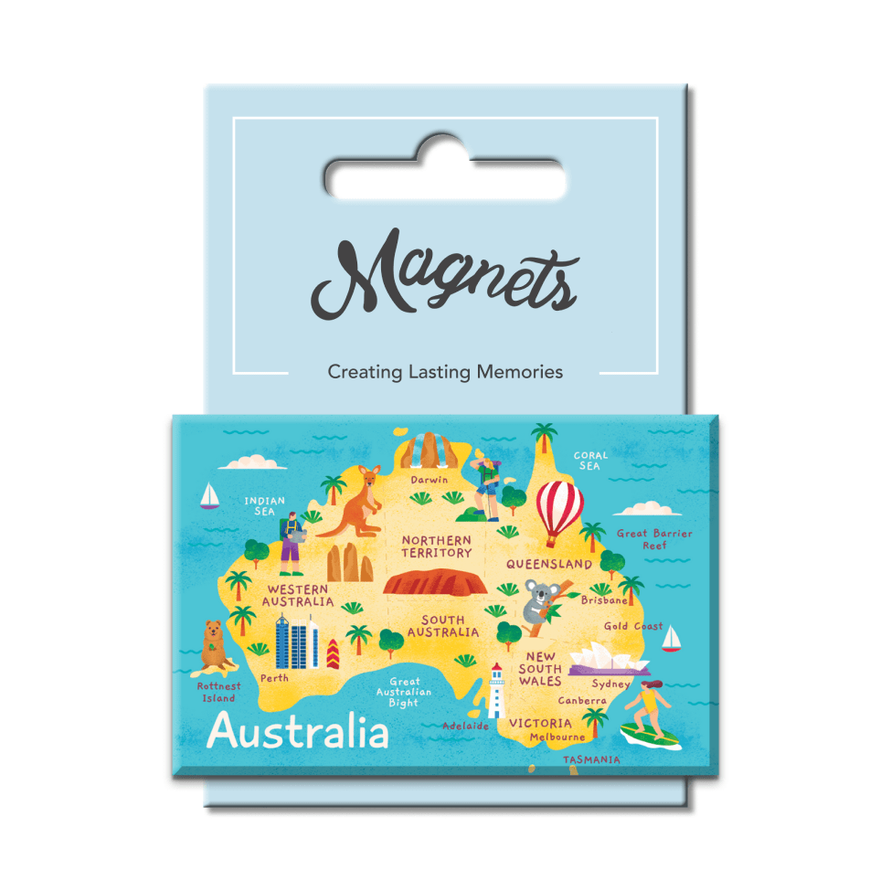 Ozzy Friends Australia Map Tin Magnet