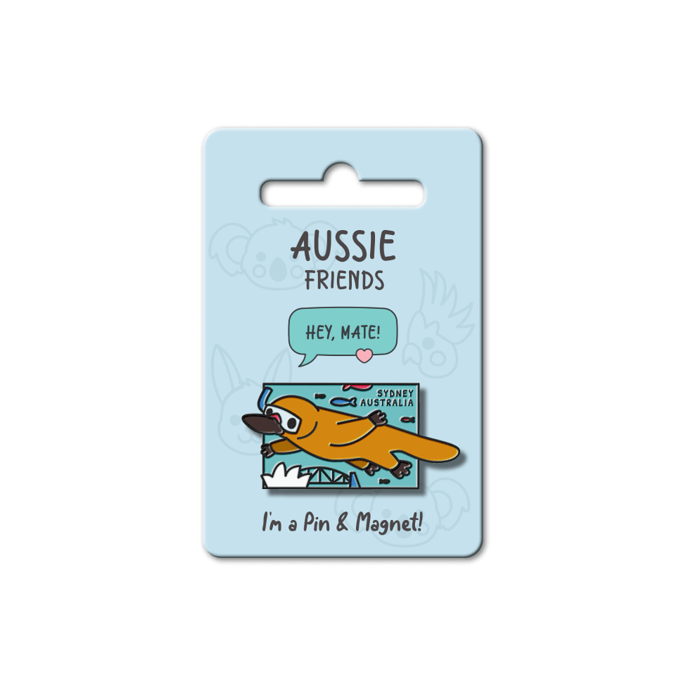 Ozzy Friends Platypus Pin and Magnet