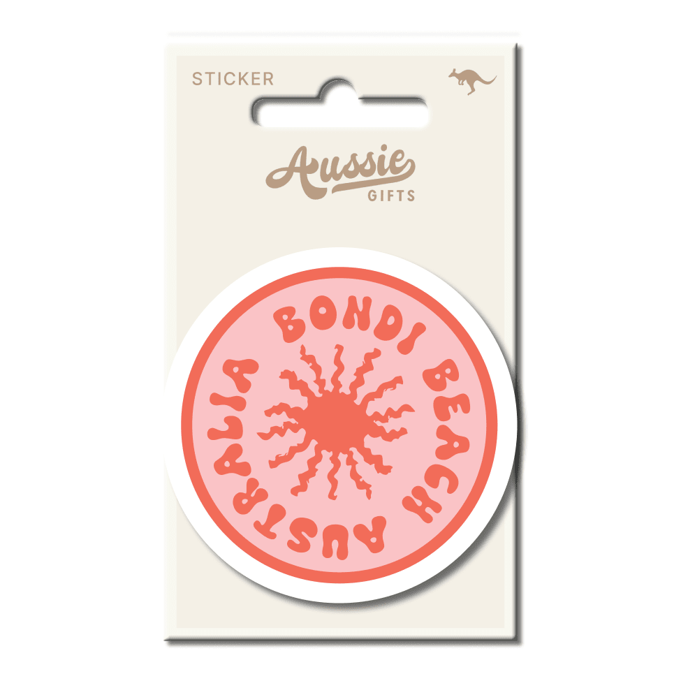 Aussie Gifts Bondi Pink Sun Sticker 1pk