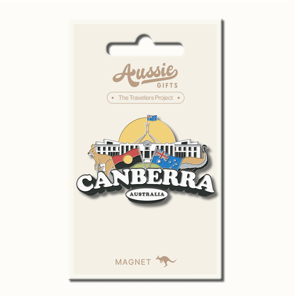 Canberra Skyline Typography Fridge Magnet