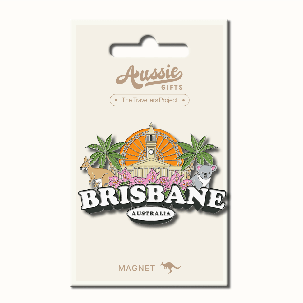 Brisbane Skyline Typography Fridge Magnet