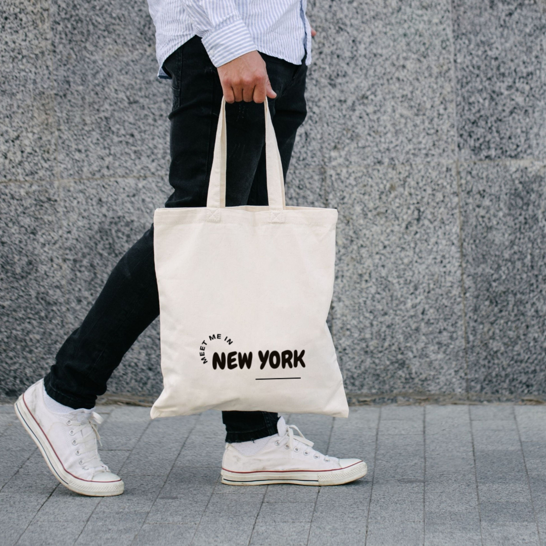 NY Loves Me Personalized Canvas Tote Bag